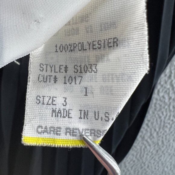 Units Womens Flare Skirt 3 Black 100% Polyester Pleated Midi Electric Waist - Picture 5 of 8